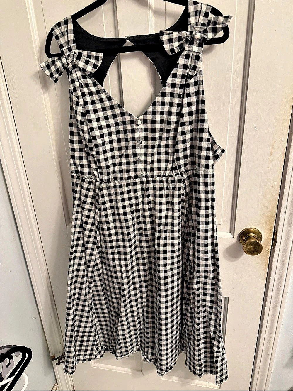 Retro Chic by Torrid Gingham Midi Dress in Black & White Size 24